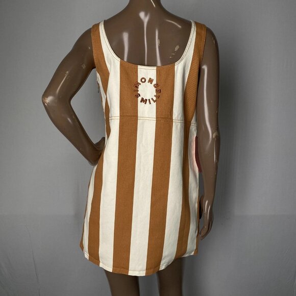 Simon Miller Women’s Sahara Striped Denim Mini Dress – Light Sand Brown/White S - Picture 9 of 12